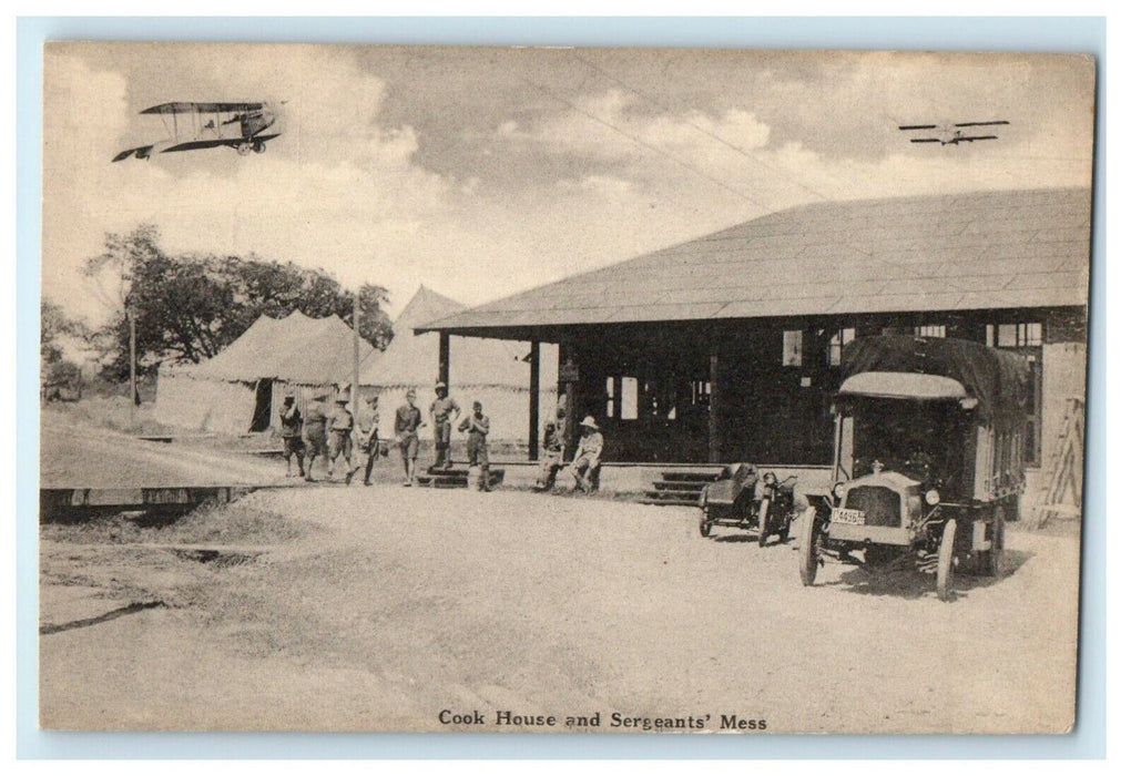 Cook House And Sergeants Mess Airplanes Military Truck WWI Postcard