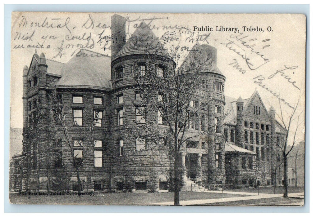 c1905 Public Library Building Toledo Ohio OH Posted Antique Postcard