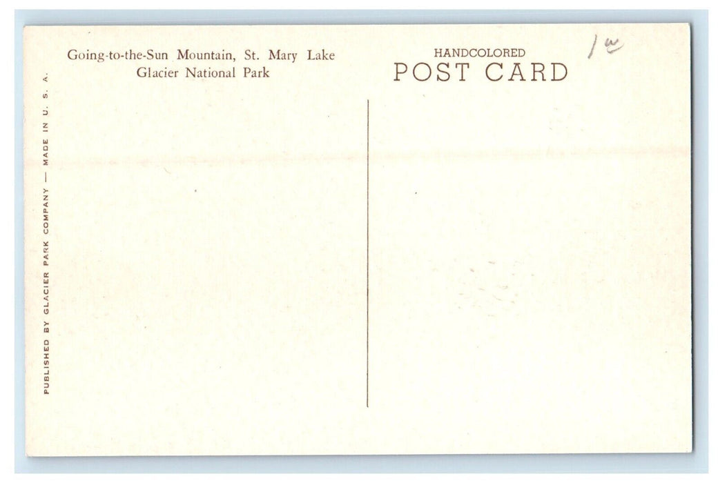 Going To The Sun Mountain St. Mary Lake Glacier National Park MT Postcard