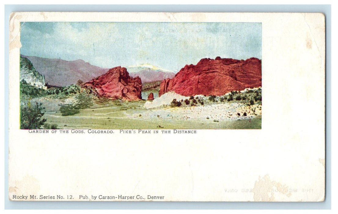 c1900s Garden of Gods Colorado CO Pike's Peak in Distance PMC Postcard