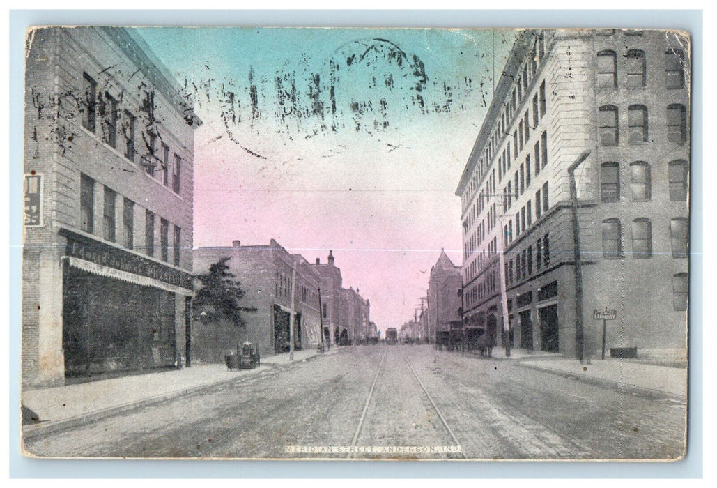 1912 Meridian Street, Anderson Indiana IN Posted Antique Postcard