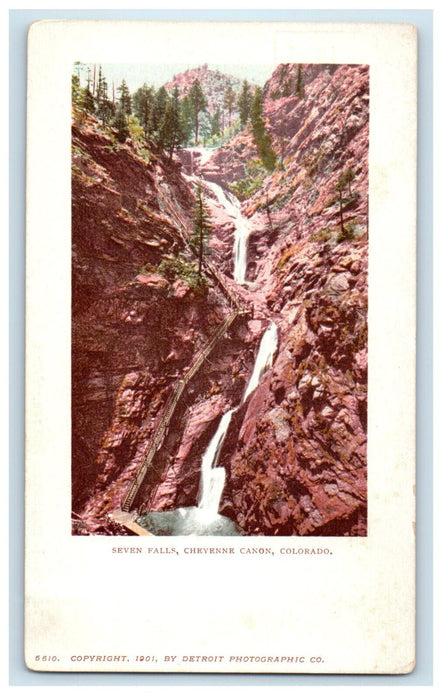 1901 Seven Falls, Cheyenne Canon, Colorado CO PMC Unposted Postcard