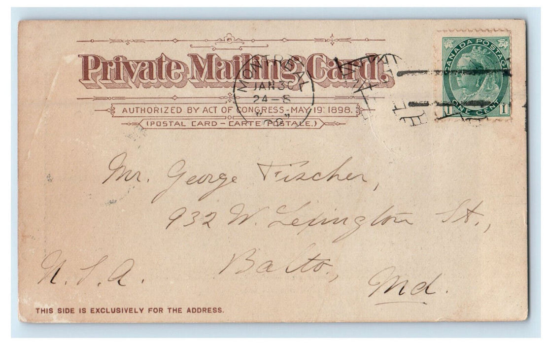 1902 Royal Victoria Hospital Greetings from Montreal Canada Posted Postcard