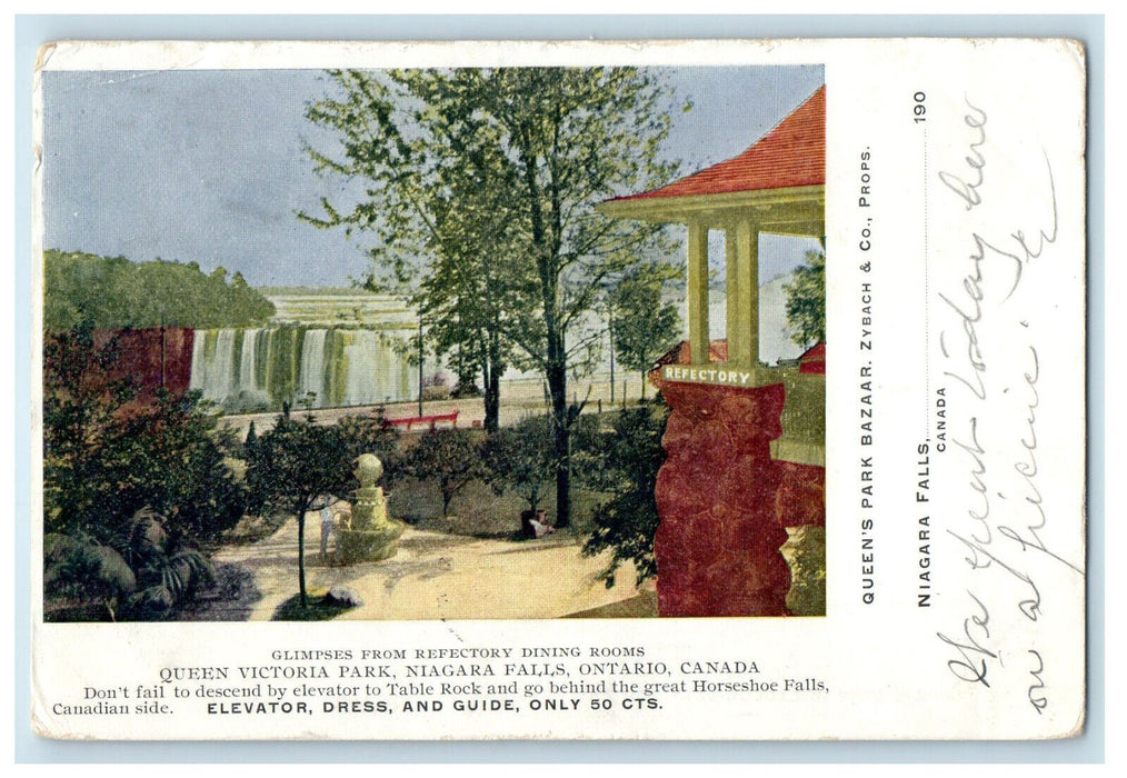 1906 Refectory Dining Room Queen Victoria Park Advertising Canada CA Postcard