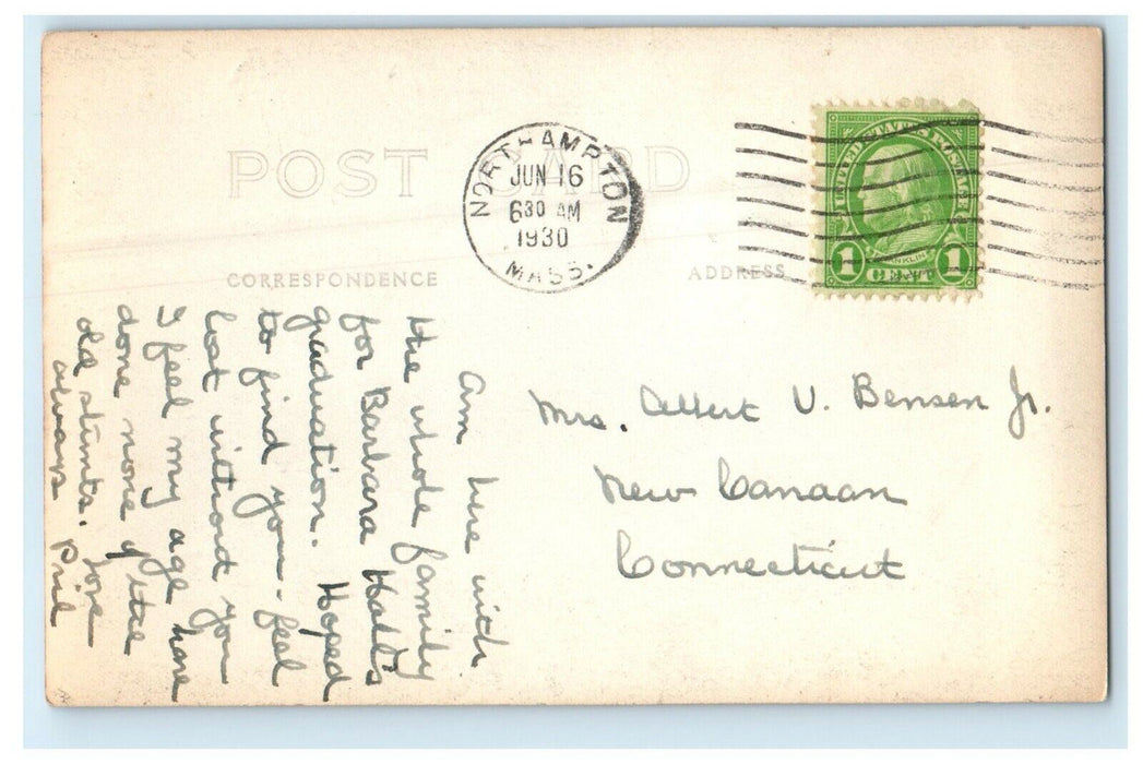 1930 Smith College Hall Northampton Massachusetts MA RPPC Photo Postcard