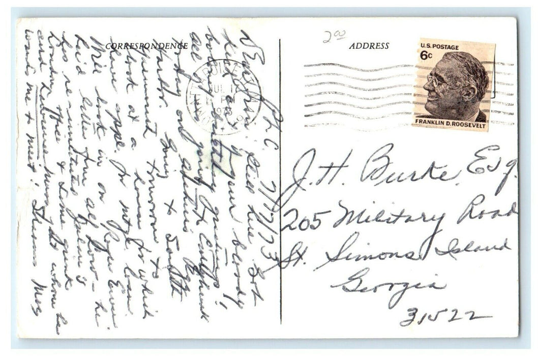 1973 Mattapoisett Massachusetts MA Sketch Fishing Boat House Bird Postcard