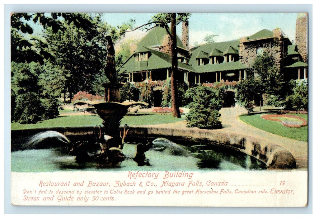 c1905s Refectory Building Restaurant & Bazaar Zybach & Co Niagara CA Postcard