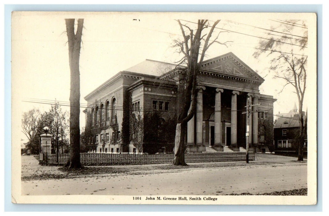 c1910 John M. Greene Hall Smith College Northampton MA RPPC Photo Postcard