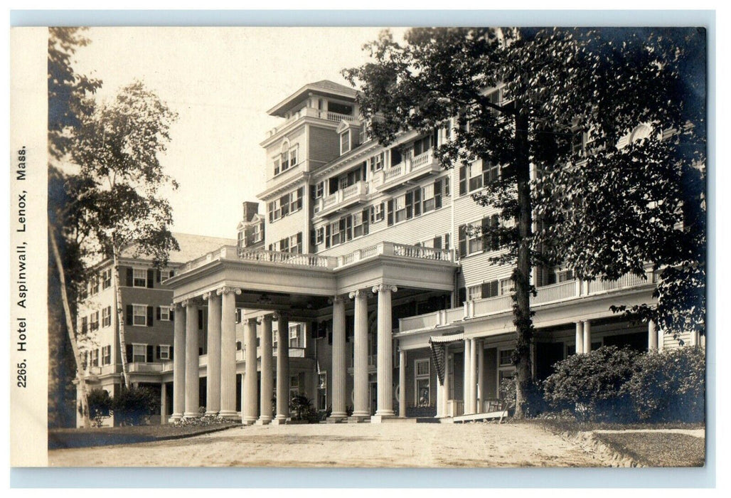 c1910's Lenox Massachusetts MA, Hotel Aspinwall  RPPC Photo Postcard
