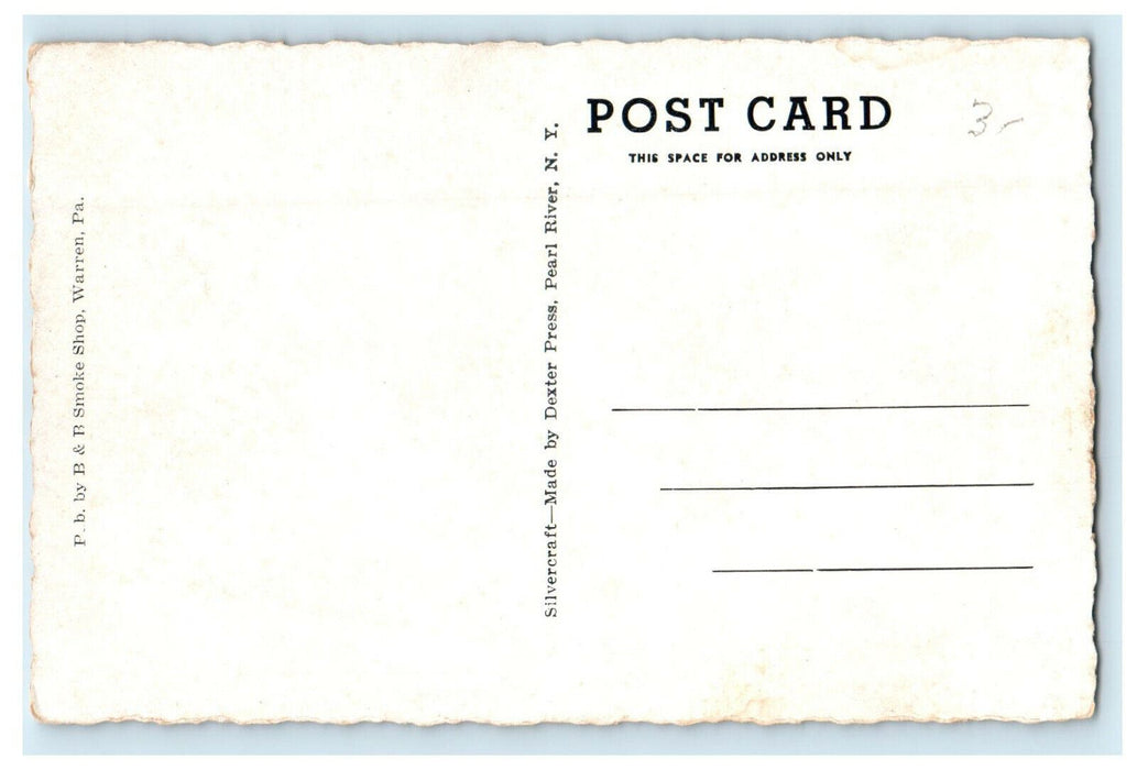 c1940s View of Warren High School, Warren, Pennsylvania PA Postcard