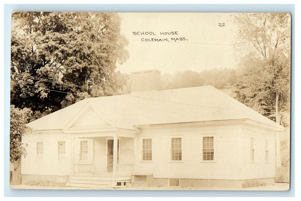 c1910's School House Colerain Massachusetts MA RPPC Photo Antique Postcard