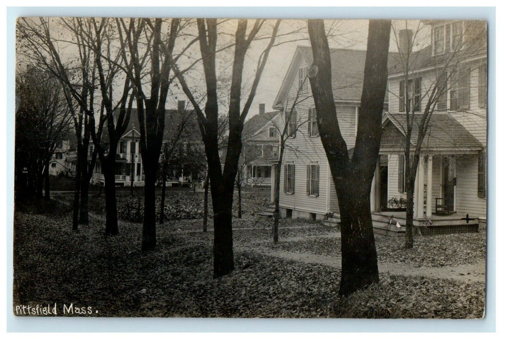 1913 Victorian Houses Residences Pittsfield Massachusetts MA RPPC Photo Postcard