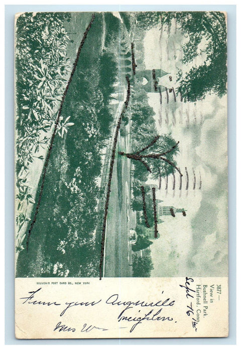 1905 View in Bushnell Park, Hartford Connecticut CT Posted Antique Postcard