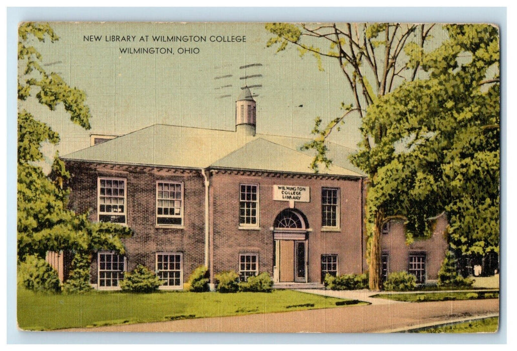 1947 New Library At Wilmington College Building Wilmington OH Vintage Postcard