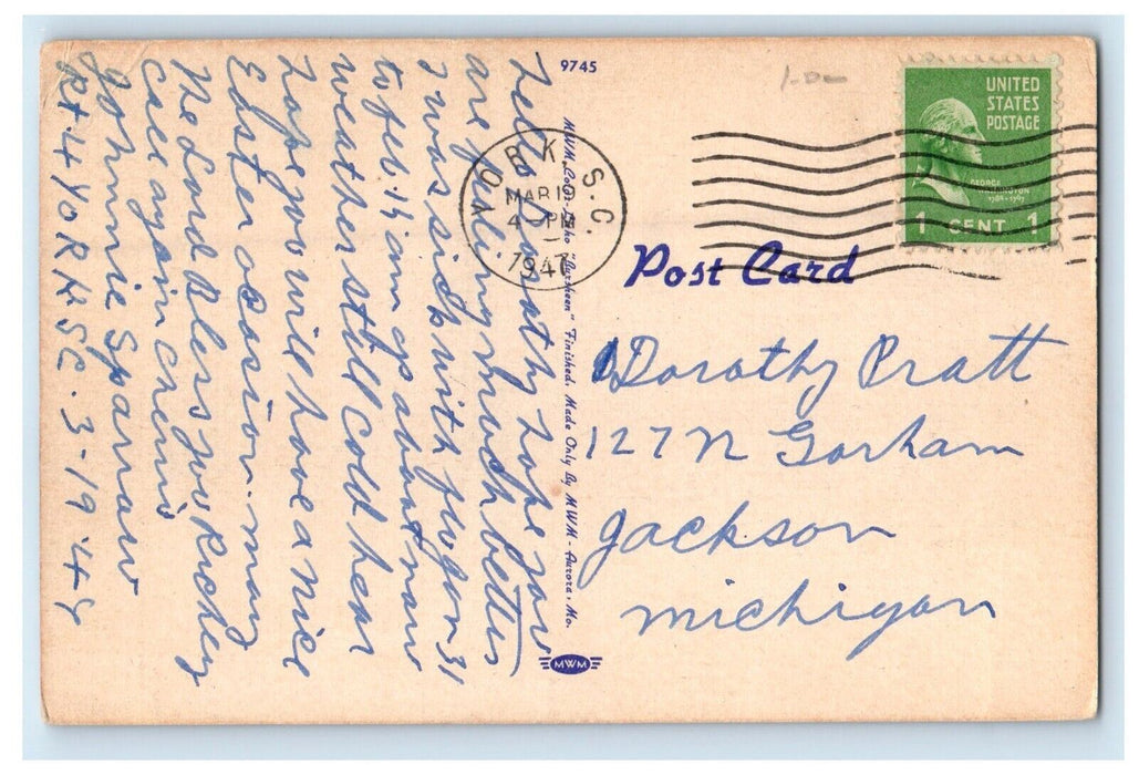 1947 New Library At Wilmington College Building Wilmington OH Vintage Postcard