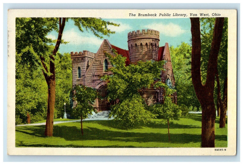 1952 The Brumback Library Van Wert Ohio OH Posted Vintage Postcard