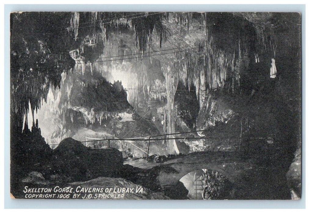 Skeleton Gorge Caverns Of Luray Virginia VA, J.D Stickler Postcard