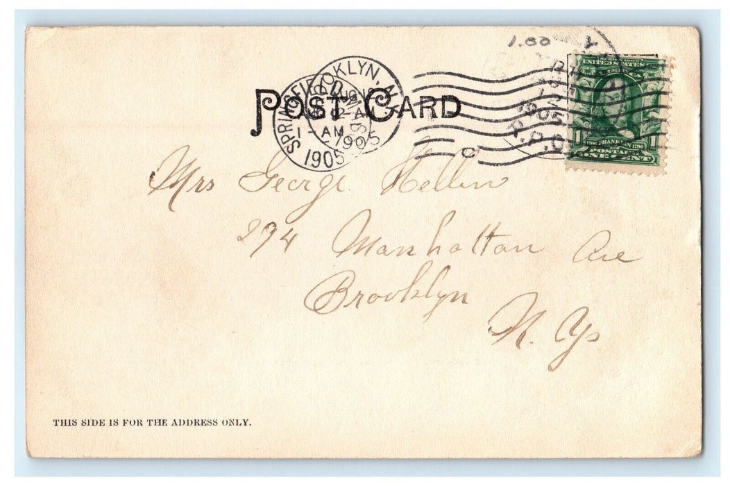 1905 Residence of E.H. Barney Springfield Massachusetts MA R.P.O. Postcard