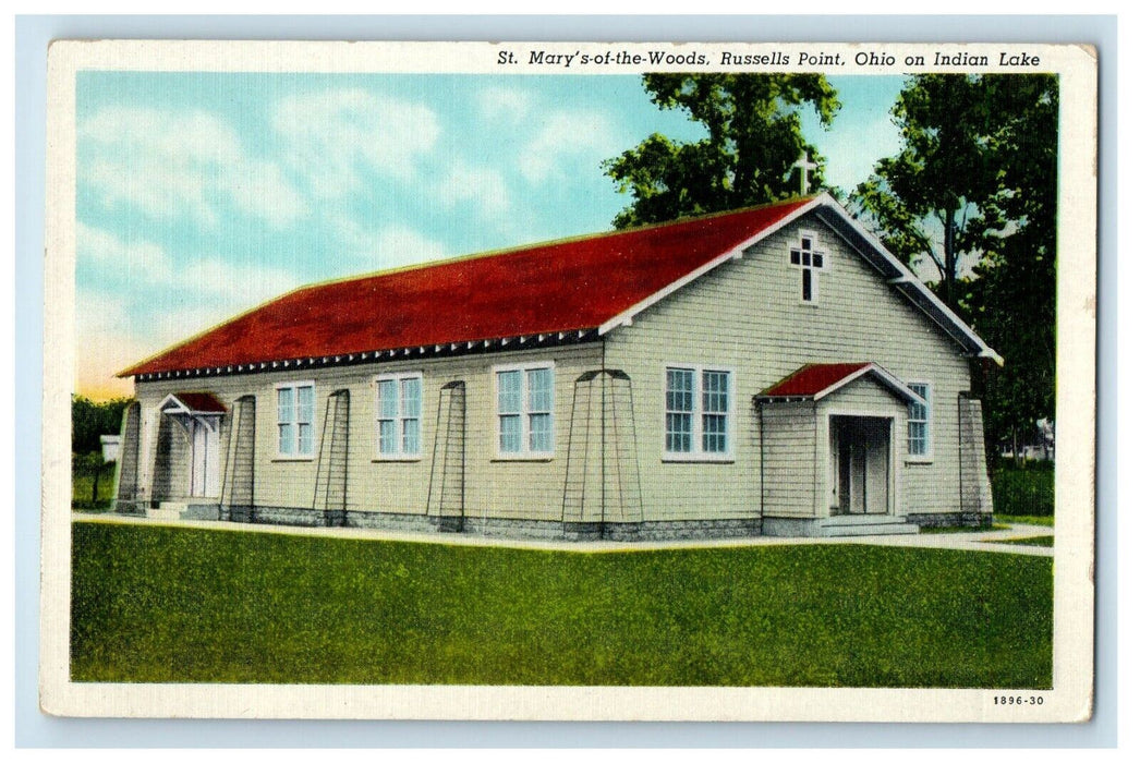 St. Mary's Of The Woods Russells Point Ohio On Indian Lake OH Postcard