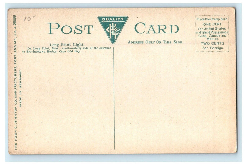 Long Point Light Cape Cod Bay Provincetown Massachusetts MA Unposted Postcard