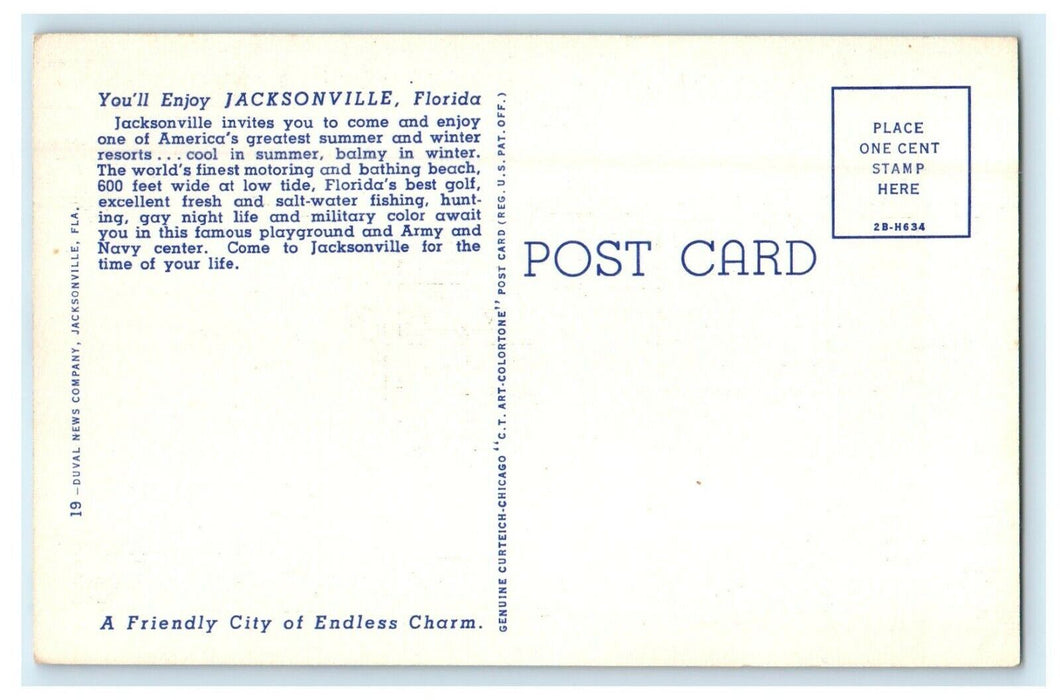 Greetings From Jacksonville Florida FL Multiview Postcard