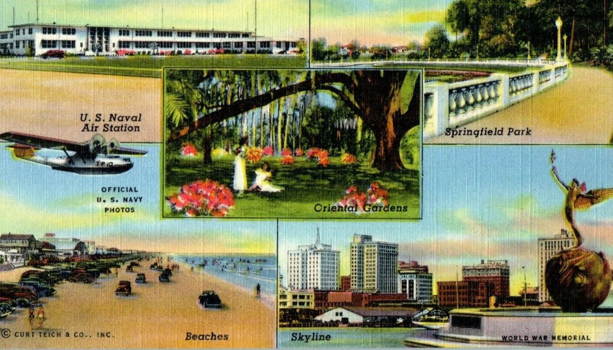 Greetings From Jacksonville Florida FL Multiview Postcard