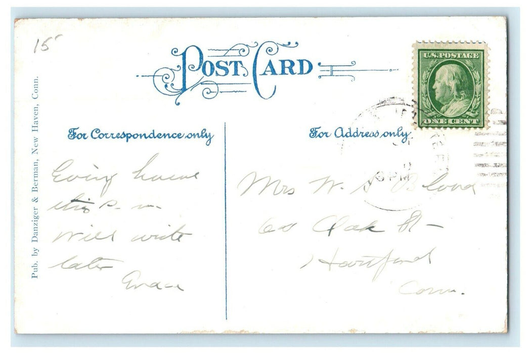 1913 Riverside Park, Foot of Elm Street Springfield, Massachusetts MA Postcard