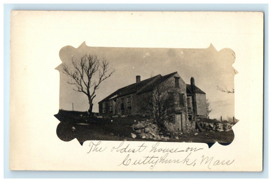 c1910's Cuttyhunk Massachusetts MA, Oldest House RPPC Photo Antique Postcard