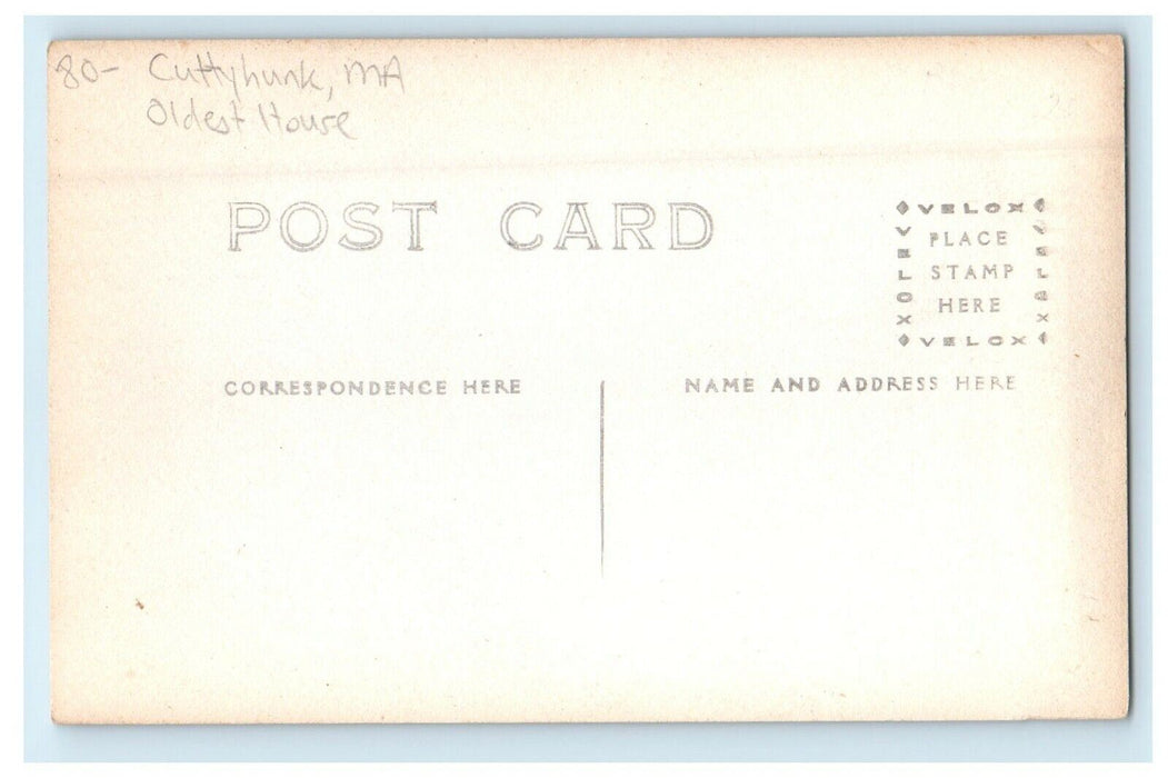 c1910's Cuttyhunk Massachusetts MA, Oldest House RPPC Photo Antique Postcard