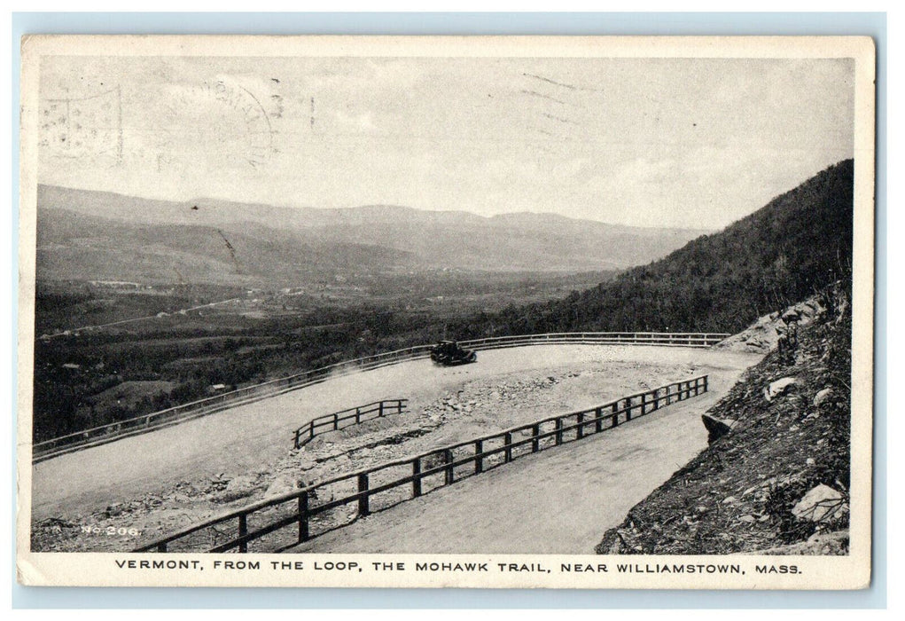1917 Vermont from the Loop, The Mohawk Trail, Williamstown MA Posted Postcard