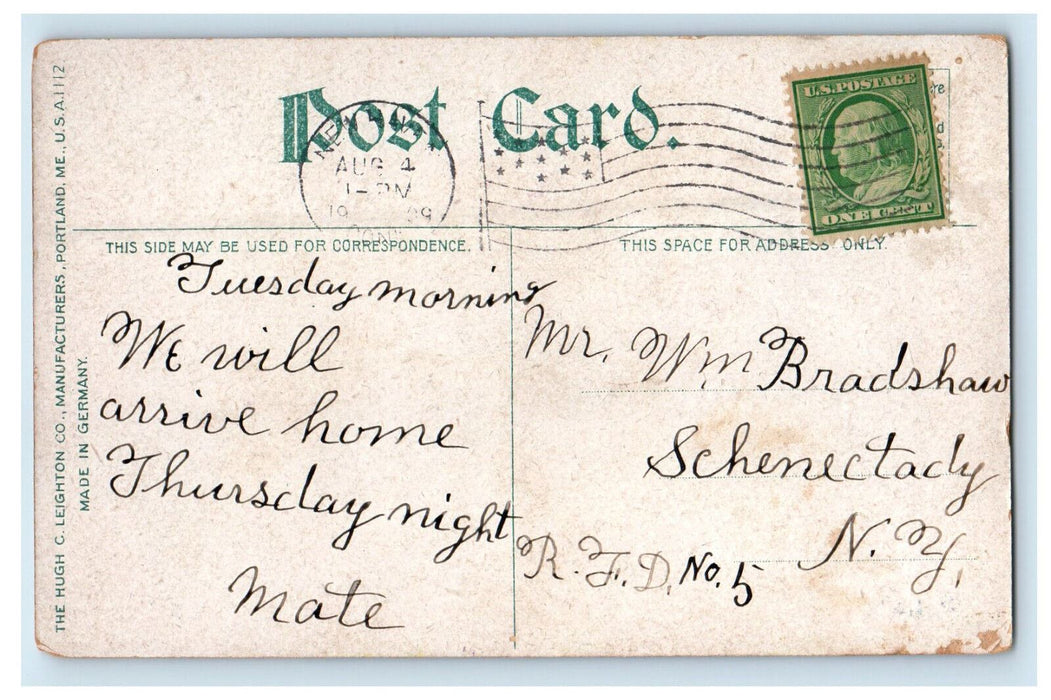 1909 New Haven Green, New Haven Connecticut CT Posted Antique Postcard