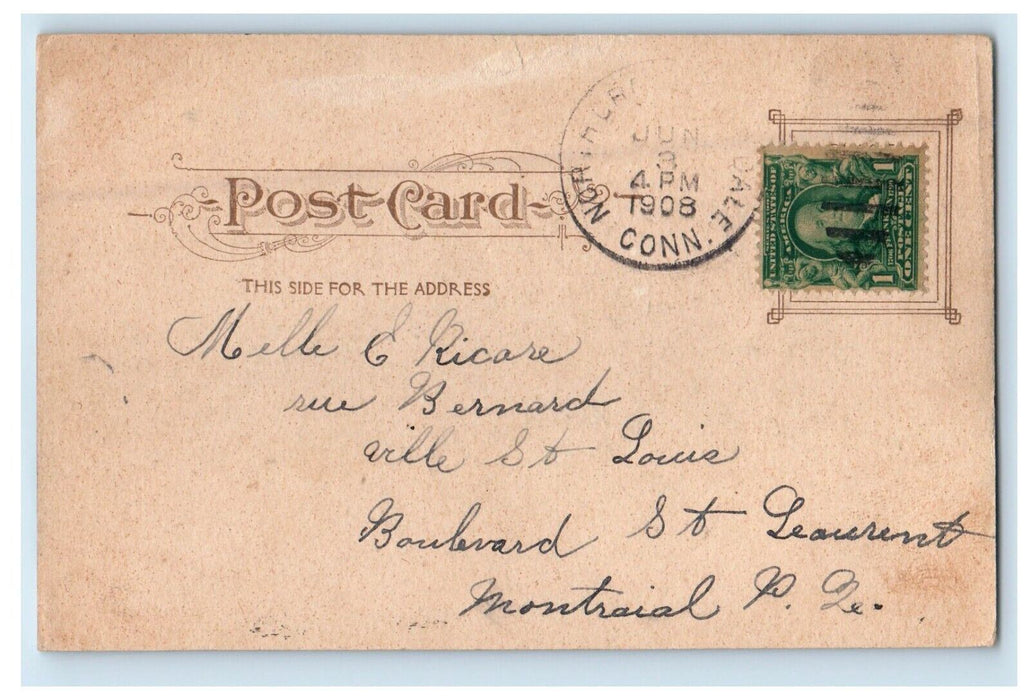 1908 Post Office Corner View Pawtucket Rhode Island RI Antique Postcard