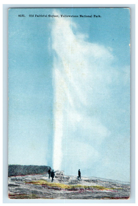 c1910 Old Faithful Geyser, Yellowstone National Park Antique Postcard
