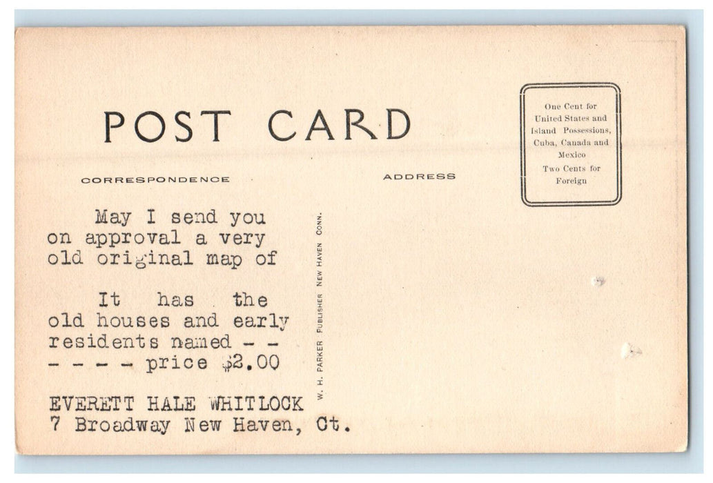 c1910s South View of New Haven and Fort Hale Posted Advertising Postcard