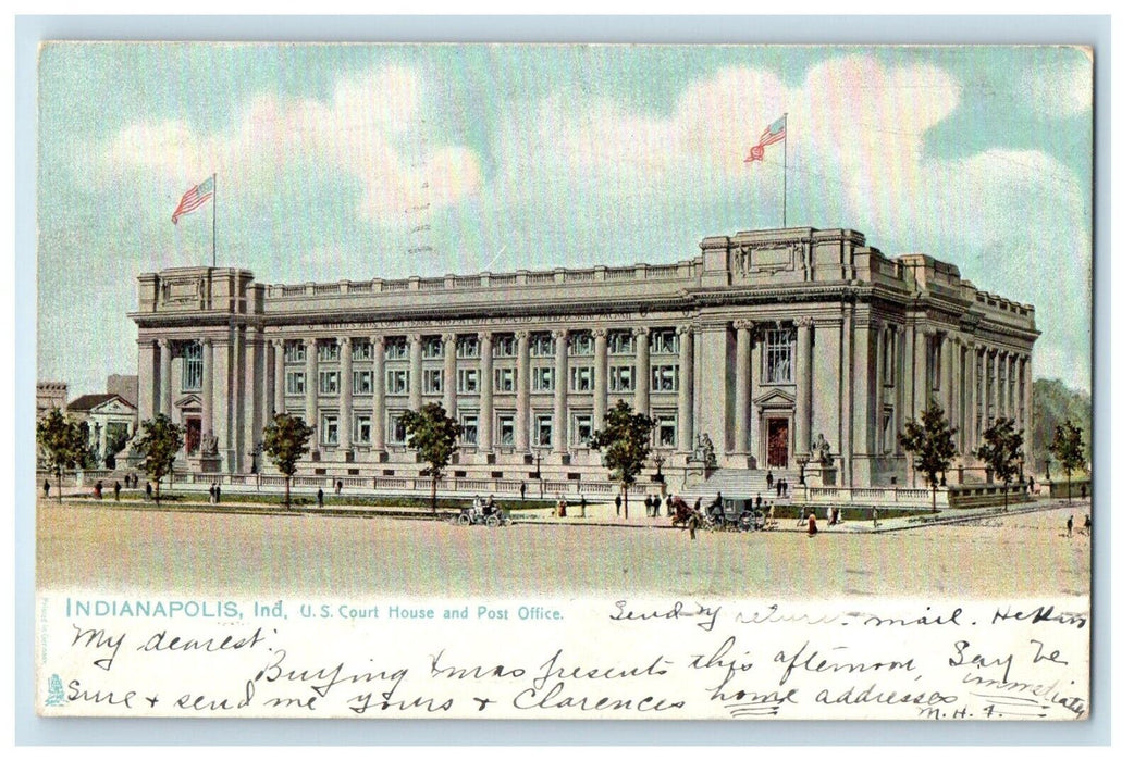 1905 Indianapolis IN, U.S Court House And Post Office Building Tuck's Postcard