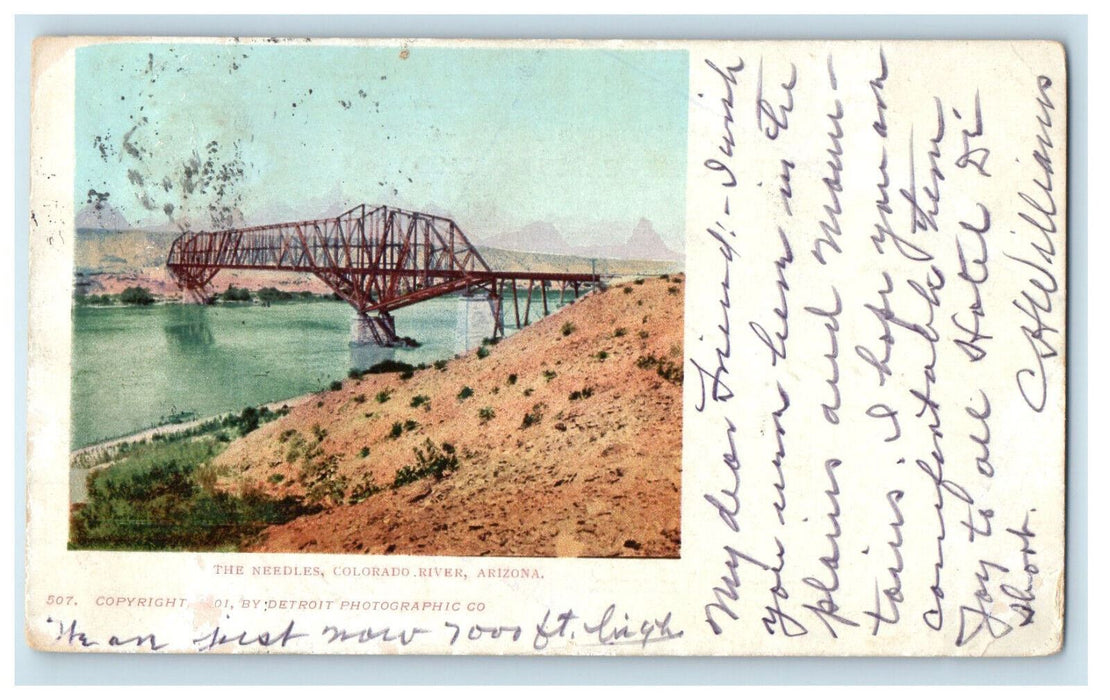 1901 The Needles Colorado River, Arizona AZ Posted RPO PMC Postcard