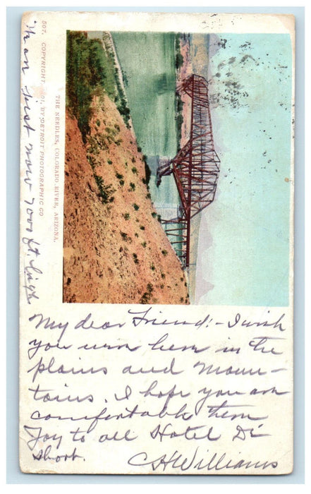 1901 The Needles Colorado River, Arizona AZ Posted RPO PMC Postcard