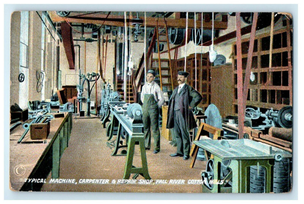 1910 Carpenter & Repair Shop, Fall River, Massachusetts MA Postcard