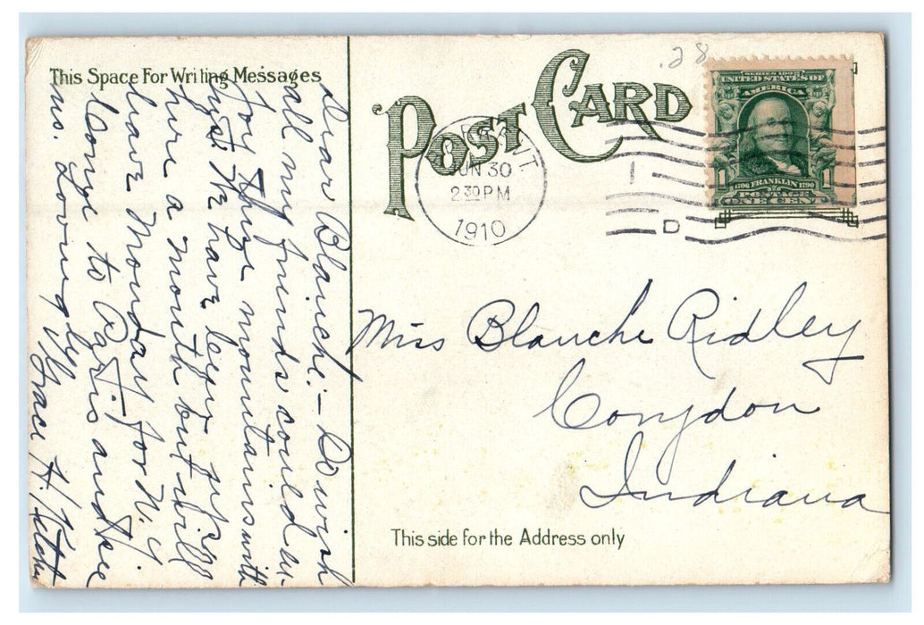 1910 Spaulding High School, Barre Vermont VT Antique Posted Postcard