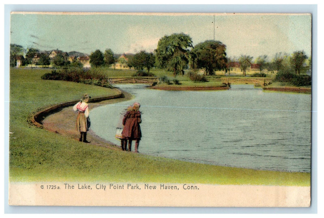 1909 The Lake City Point Park, New Haven Connecticut CT Posted Postcard