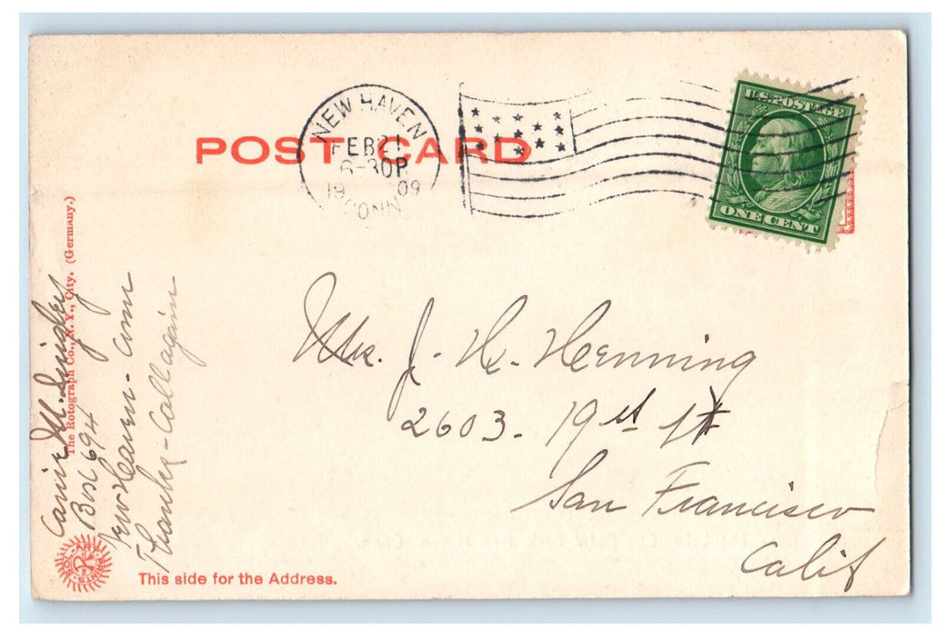 1909 The Lake City Point Park, New Haven Connecticut CT Posted Postcard