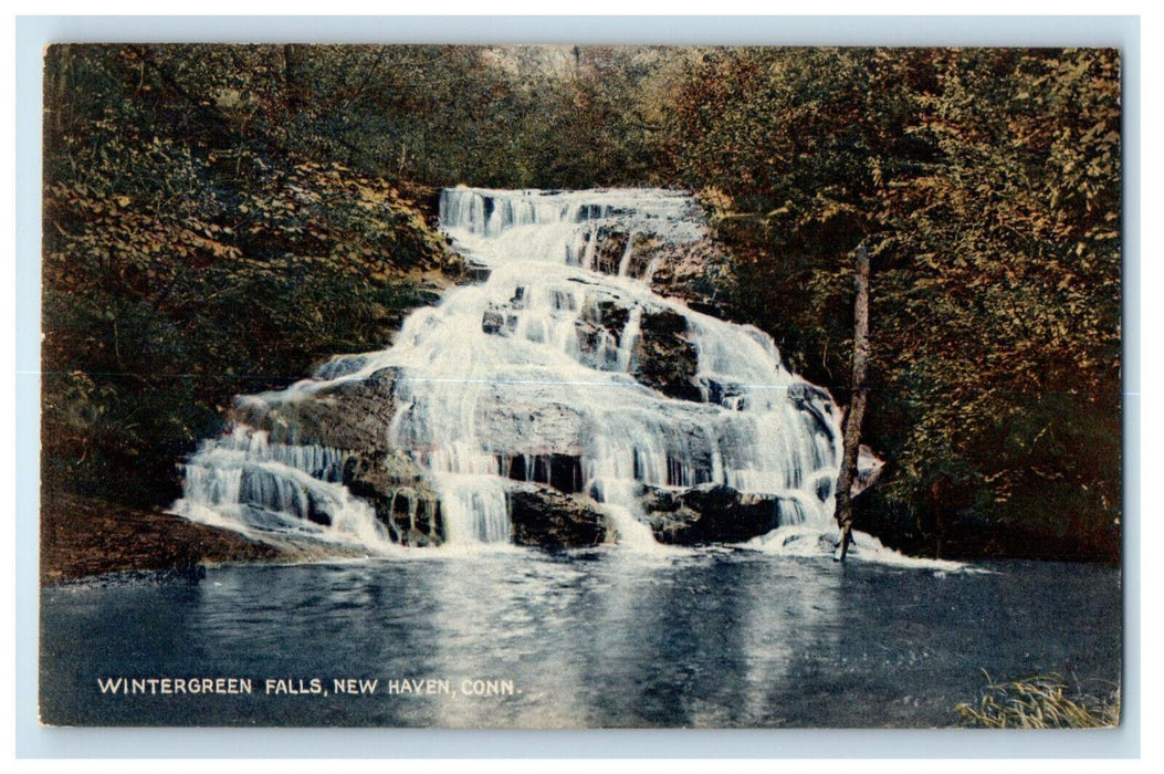 c1910 Wintergreen Falls, New Haven Connecticut CT Advertising Postcard