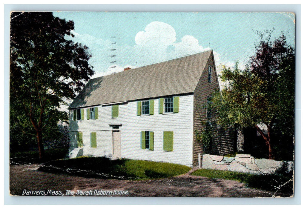 1910 The Sarah Osborn House, Danvers Massachusetts MA Antique Postcard