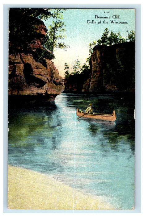 1909 Romance Cliff, Dells of the Wisconsin WI Posted Antique Postcard