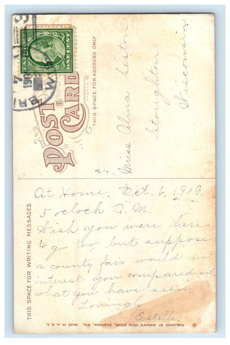 1909 Romance Cliff, Dells of the Wisconsin WI Posted Antique Postcard