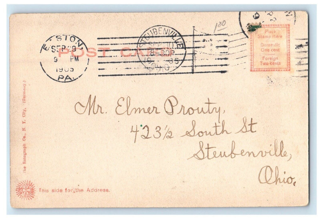 1905 Easton Public Library Easton Pennsylvania PA Rotograph Antique Postcard