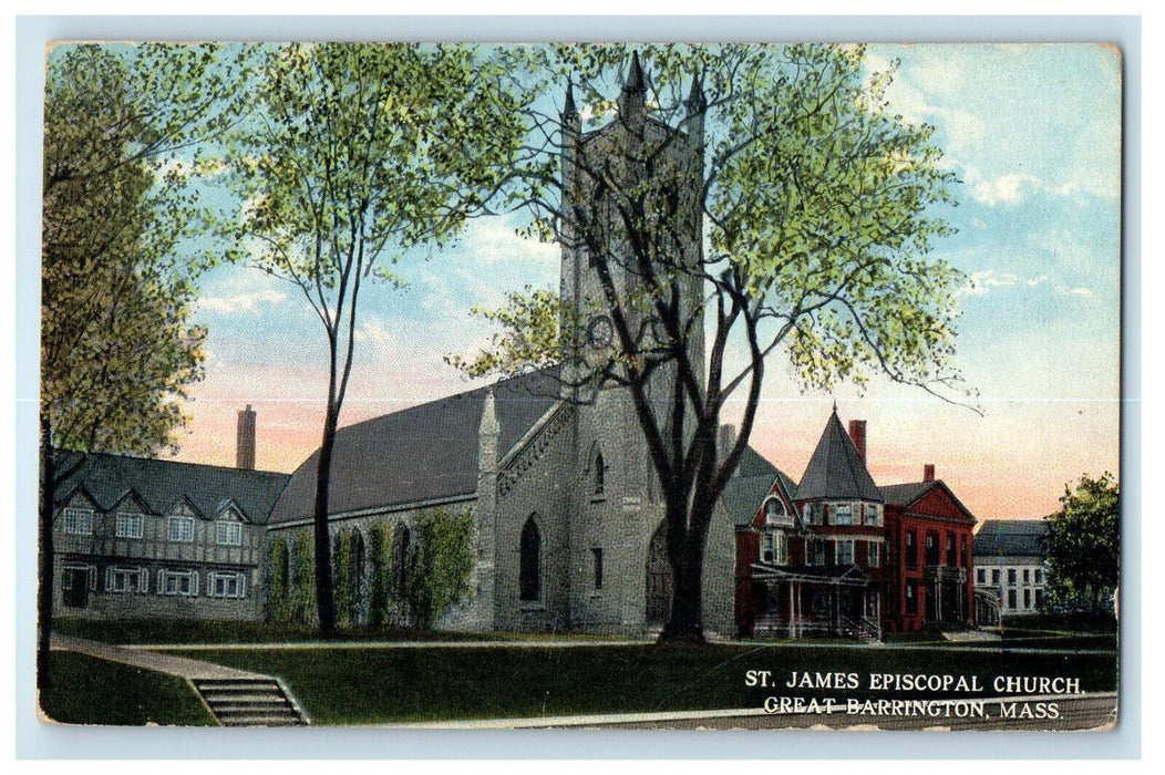 1922 St. James Episcopal Church Great Barrington Massachusetts MA Postcard