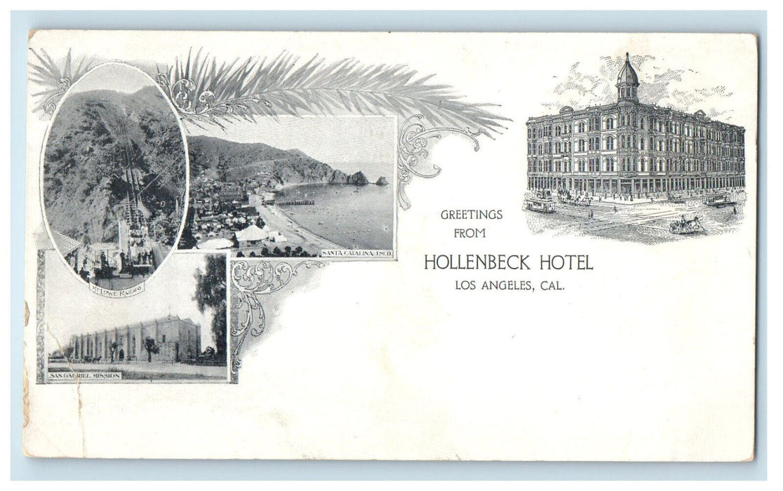 c1900s Greetings from Hollenbeck Hotel, Los Angeles California CA PMC Postcard