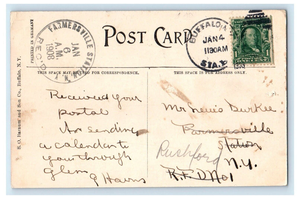 1908 Delaware Avenue Street Trees Buffalo New York NY Vintage Posted Postcard