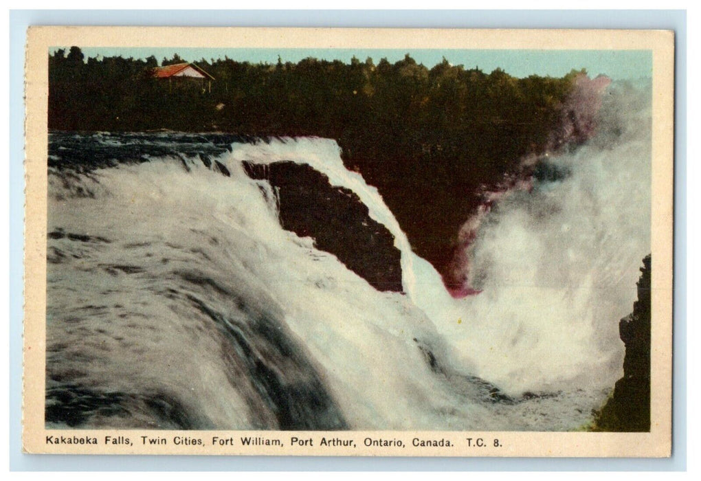 1949 Kakabeka Falls Twin Cities Fort William Duluth Ontario Canada CA Postcard